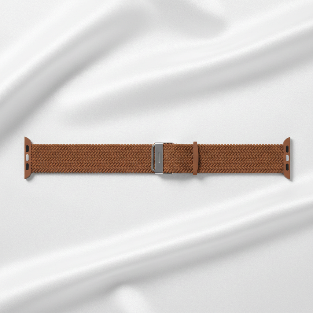 Flätat Nylonarmband Till Apple Watch - Brun