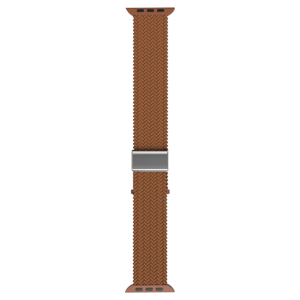 Flätat Nylonarmband Till Apple Watch - Brun