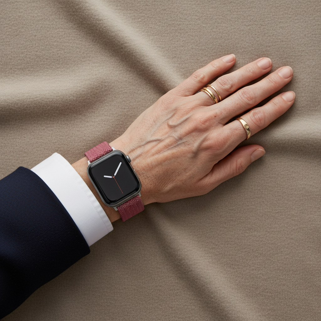 Flätat nylonarmband för Apple Watch - Rosa 