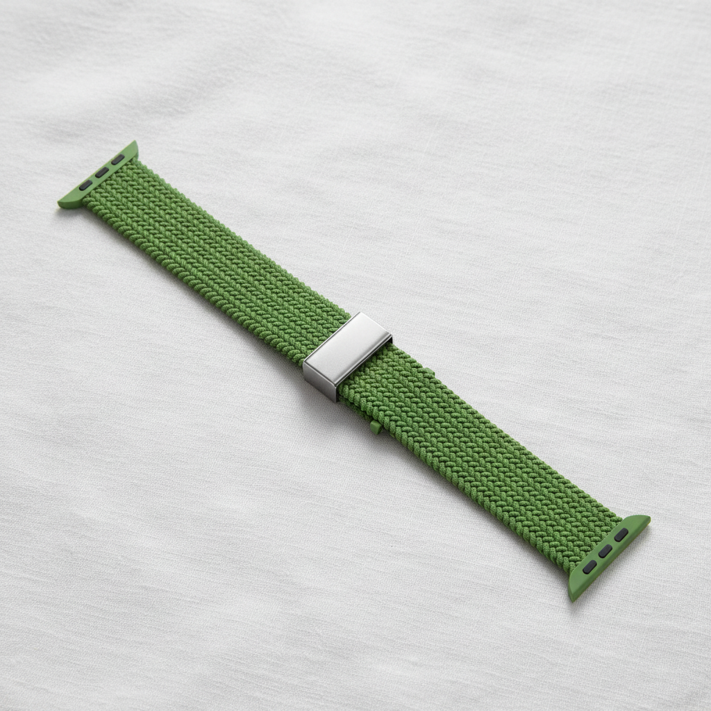 Flätat Nylonarmband Till Apple Watch - Grön