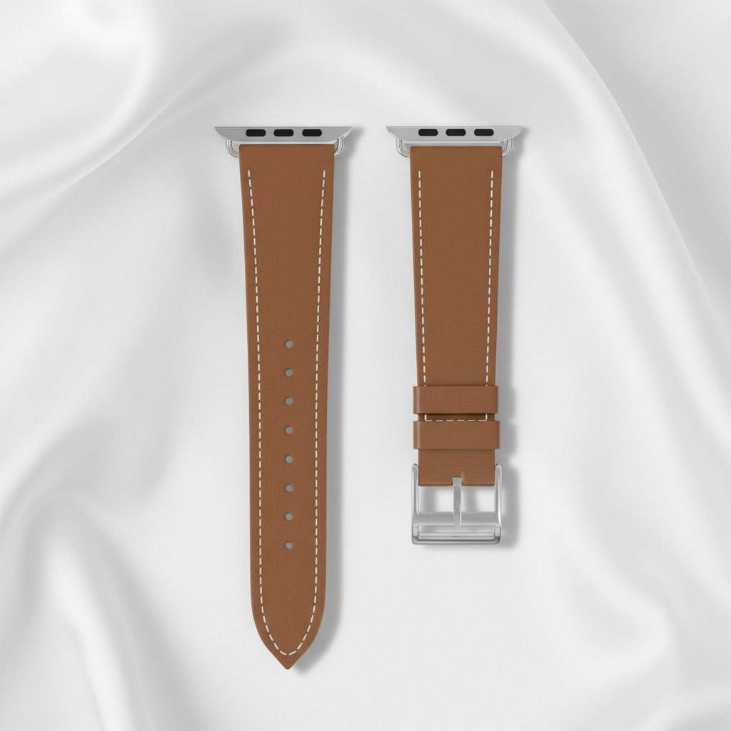Premium Läderarmband Till Apple Watch - Brun