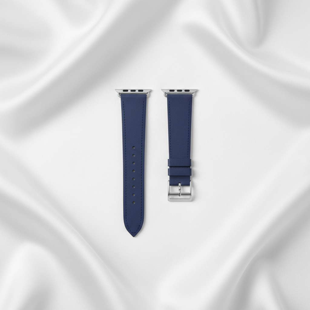 Premium Läderarmband Till Apple Watch - Blå