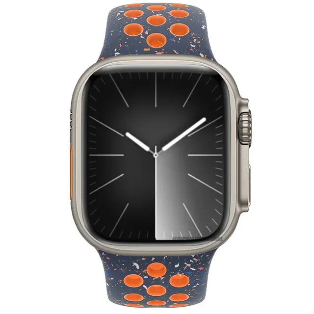 Sports Rubber Band for For Apple Watch - Blue and Orange