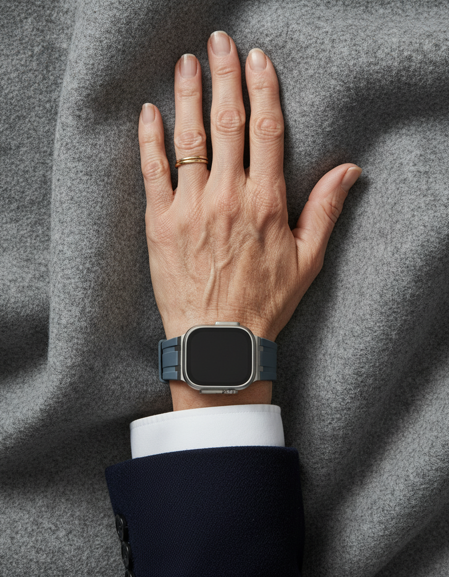 Premium Silicone Band for Apple Watch - Grey with Silver Pin Buckle