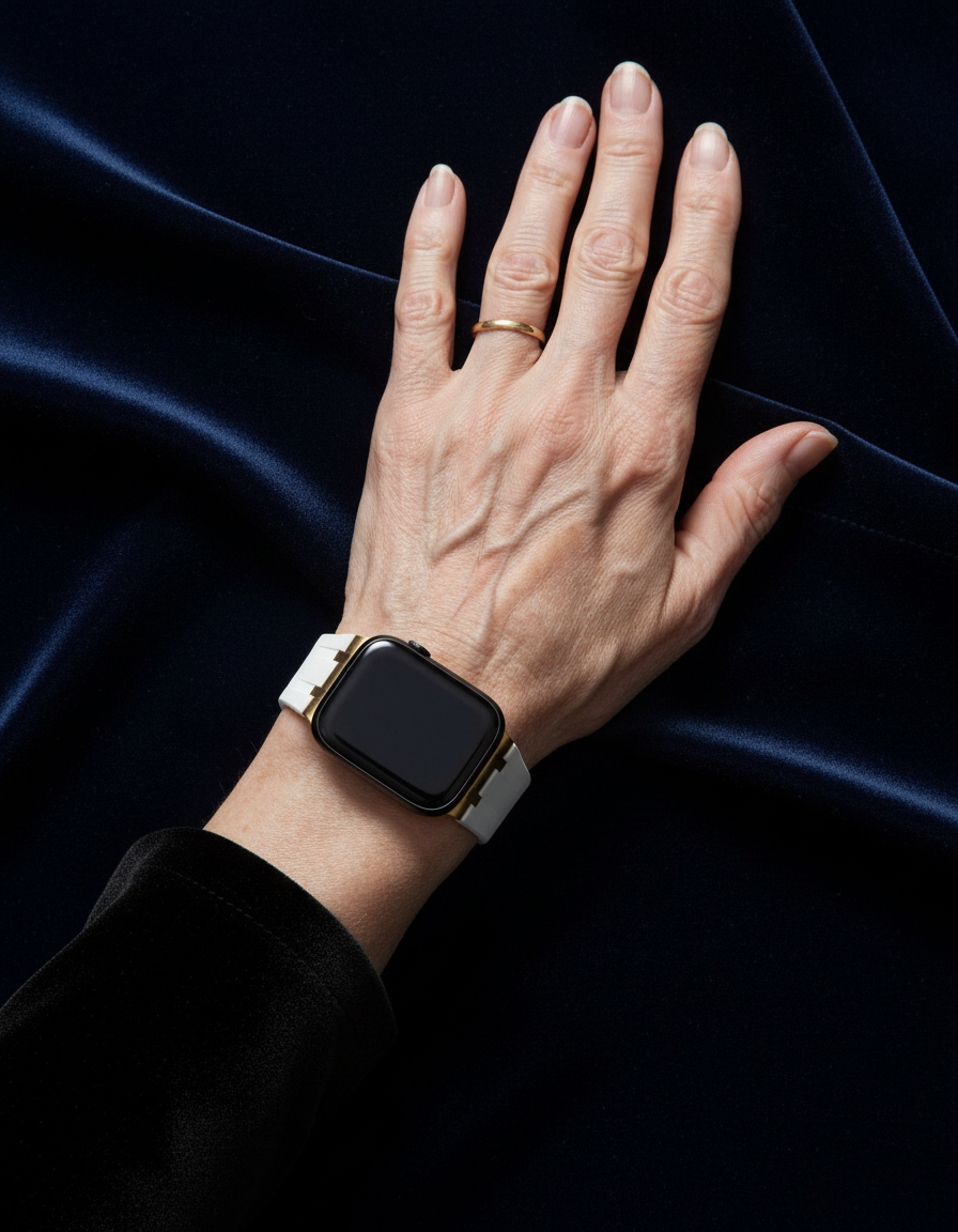 Premium silikonarmband till Apple Watch - Vit med guld