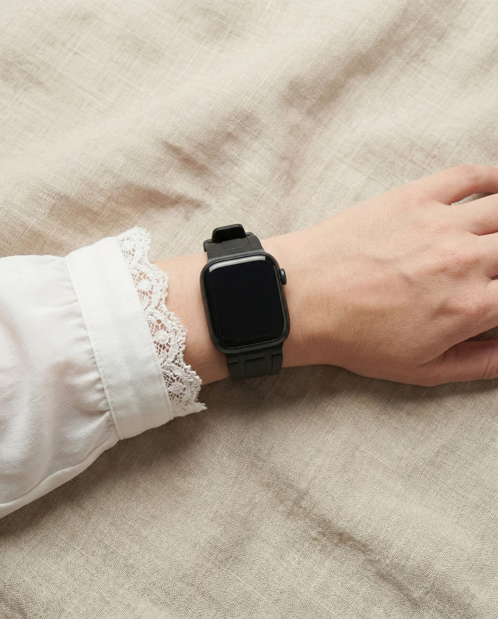 Premium silikonarmband till Apple Watch - Svart med svart